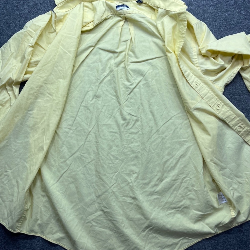 IZOD Dress Shirt Mens Large 16-16.5 32/33 Yellow All-Over Stretch Oeko Tex - Picture 14 of 16
